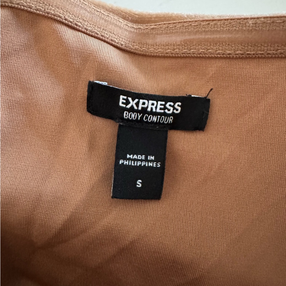 Express Tan Ruched Strapless Top - Picture 2 of 2